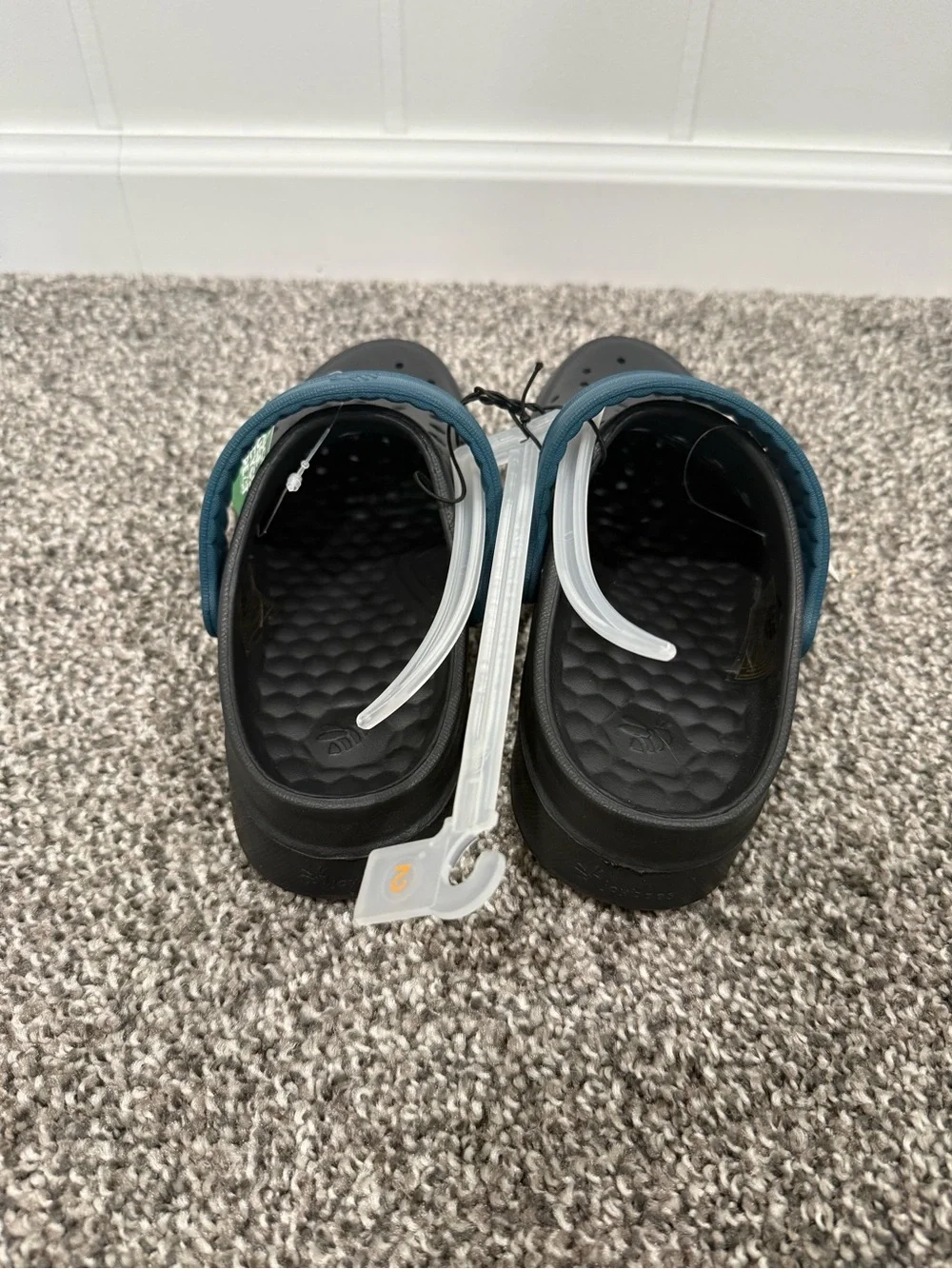 Joybees Kids Black Clog Sandals with Teal Strap - Crocs-style